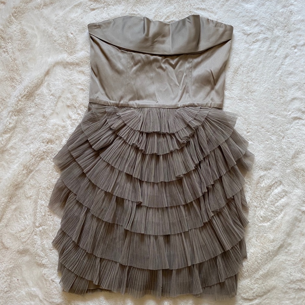 Bcbg Max Azria Tiered Skirt Strapless Dress 8